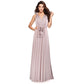 A-line One Shoulder V-Neck Halter Floor-Length Mesh Bridesmaid Dress