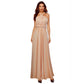 A-line One Shoulder V-Neck Halter Floor-Length Mesh Bridesmaid Dress