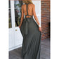 A-line One Shoulder V-Neck Halter Floor-Length Mesh Bridesmaid Dress