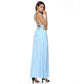 A-line One Shoulder V-Neck Halter Floor-Length Mesh Bridesmaid Dress