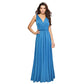 A-line One Shoulder V-Neck Halter Floor-Length Mesh Bridesmaid Dress