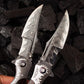 Damascus Handmade Folding Knife- Night Devil Knight