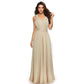 A-line One Shoulder V-Neck Halter Floor-Length Mesh Bridesmaid Dress