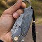 Damascus Steel Folding Knife -Violent Forest