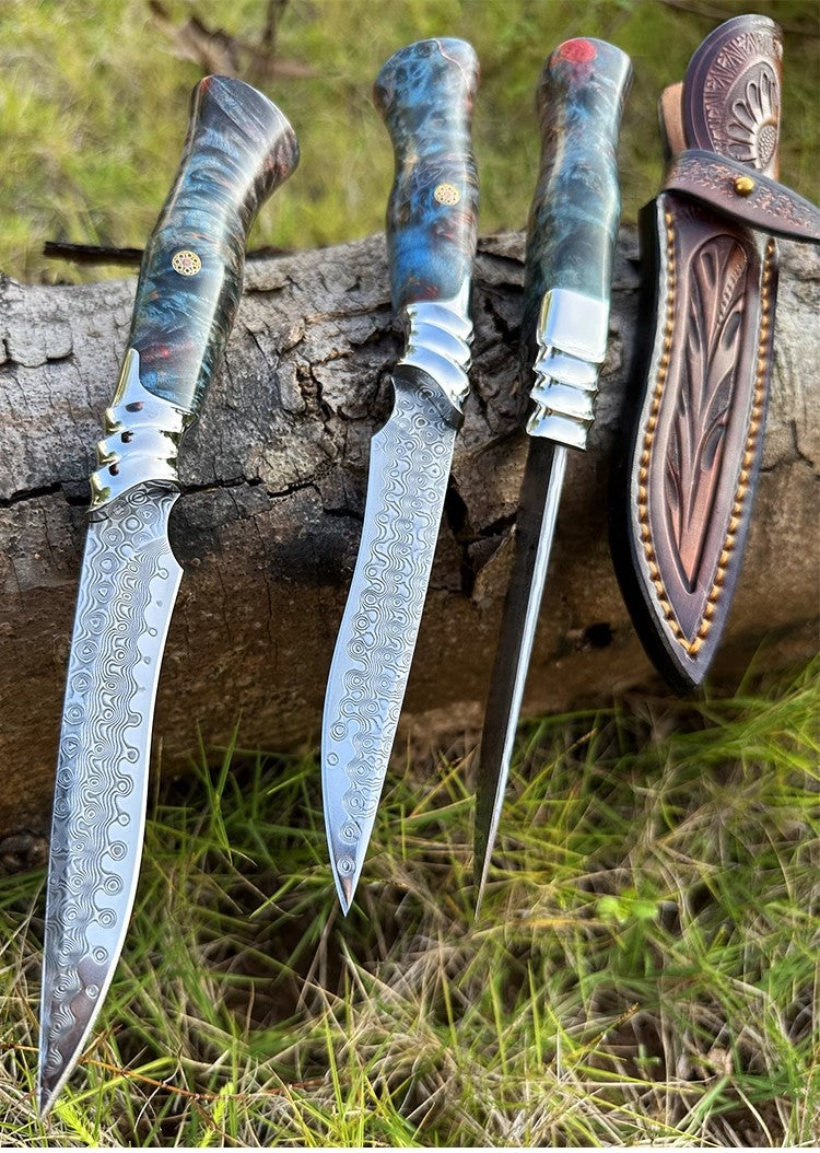Outdoor Knife | Damascus Steel | Suzaku