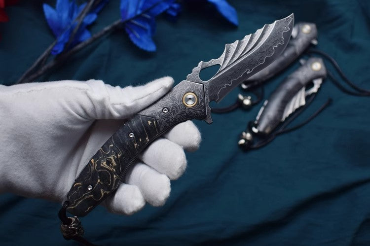 Folding Knife | VG10 Damascus Steel | Dark Night