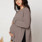 MaterniWear Maternity Drop Shoulder Slit Hem, Slit Hem Tee