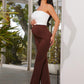 MaterniWear Solid Color Maternity Flare Pants With Adjustable Waist