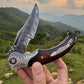 Damascus Handmade Folding Knife- Night Devil Knight