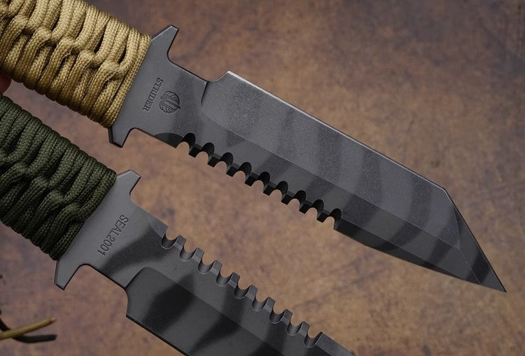 Outdoor Camping Knife | BTSS Series Paracord Tiger Stripe |ATS-34 Alloy Steel