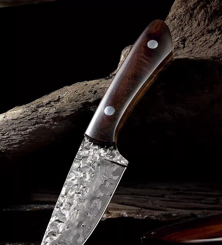 Portable Paring Knife Damascus Steel-Makino