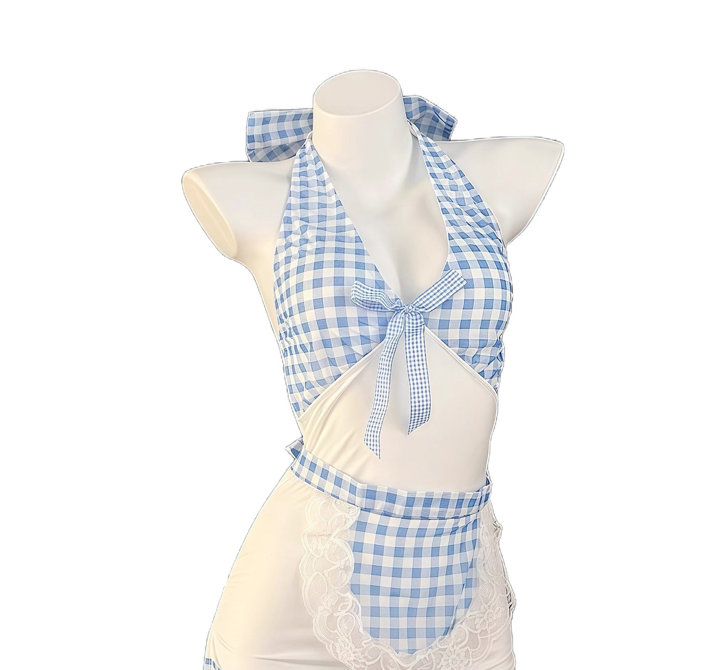 Blue Plaid Maid Cosplay Uniform