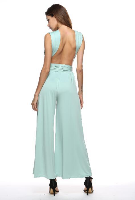 Jumpsuits Halter Floor-Length Chiffon Bridesmaid Dress
