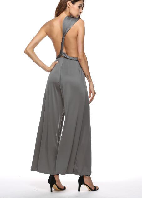Jumpsuits Halter Floor-Length Chiffon Bridesmaid Dress