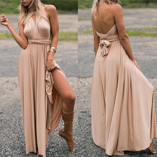 A-line Halter One Shoulder V-Neck Asymmetrical Cocktail Dress
