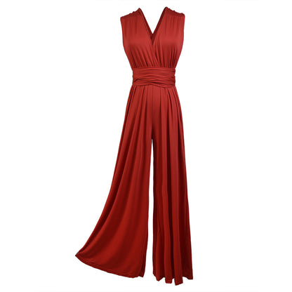Jumpsuits Halter Floor-Length Chiffon Bridesmaid Dress