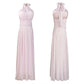 A-line Scoop Floor-Length Chiffon Bridesmaid Dress With Pleated