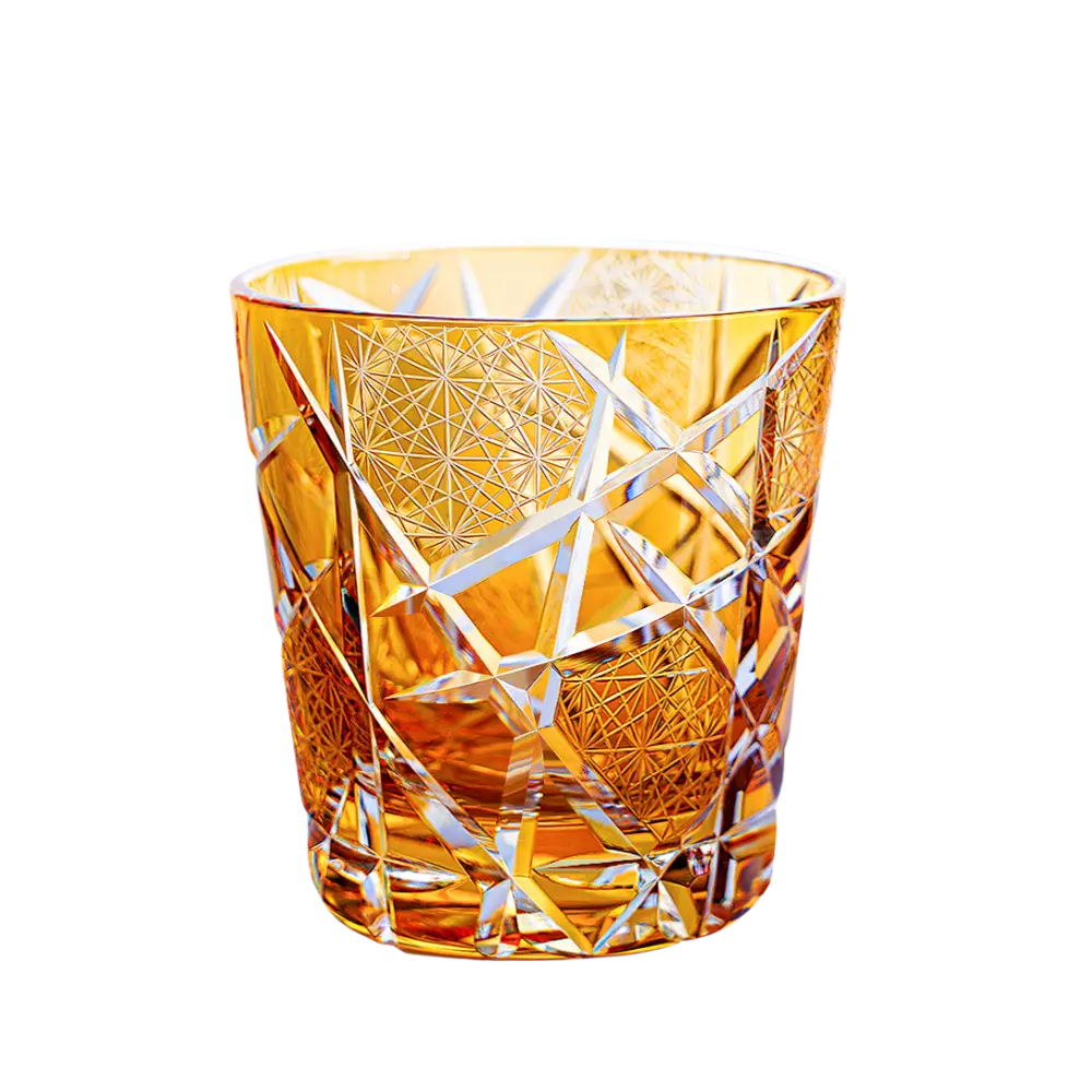 GoGlassCup Edo Kiriko Whiskey Glass Lightning with Wooden Box - Goglasscup