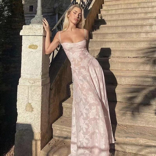 A-line Square Floor-Length Stretch Flora ln Bridesmaid Dress