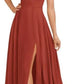 A-line Square Floor-Length Chiffon Bridesmaid Dress With Bow