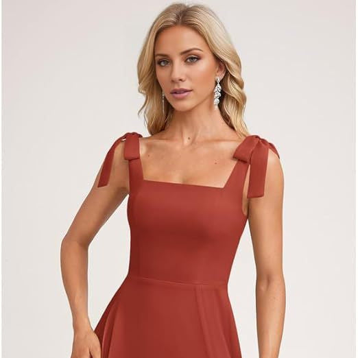 A-line Square Floor-Length Chiffon Bridesmaid Dress With Bow