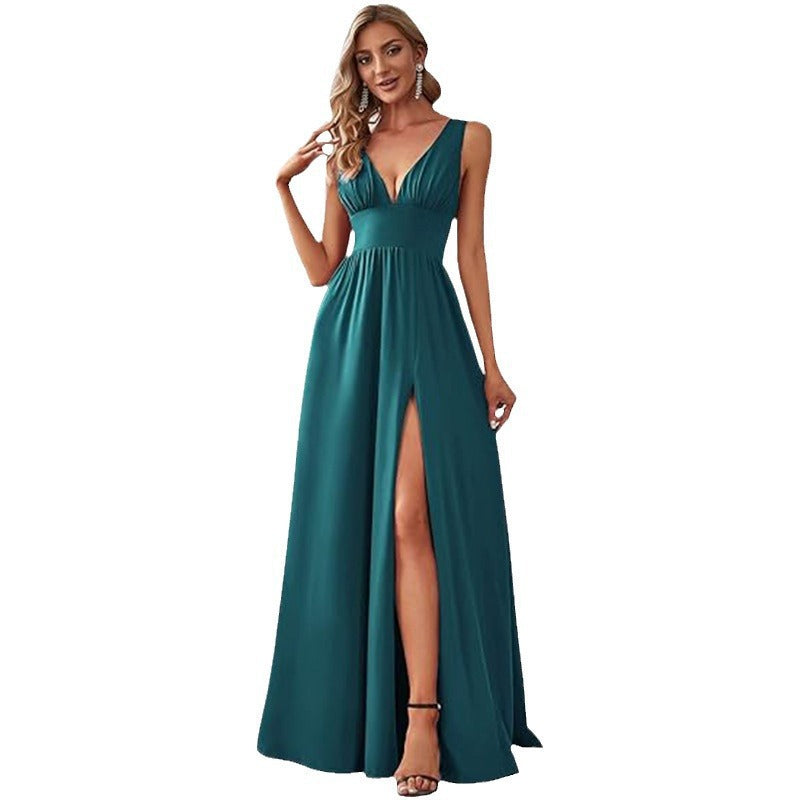 A-line V-Neck Floor-Length Chiffon Bridesmaid Dress
