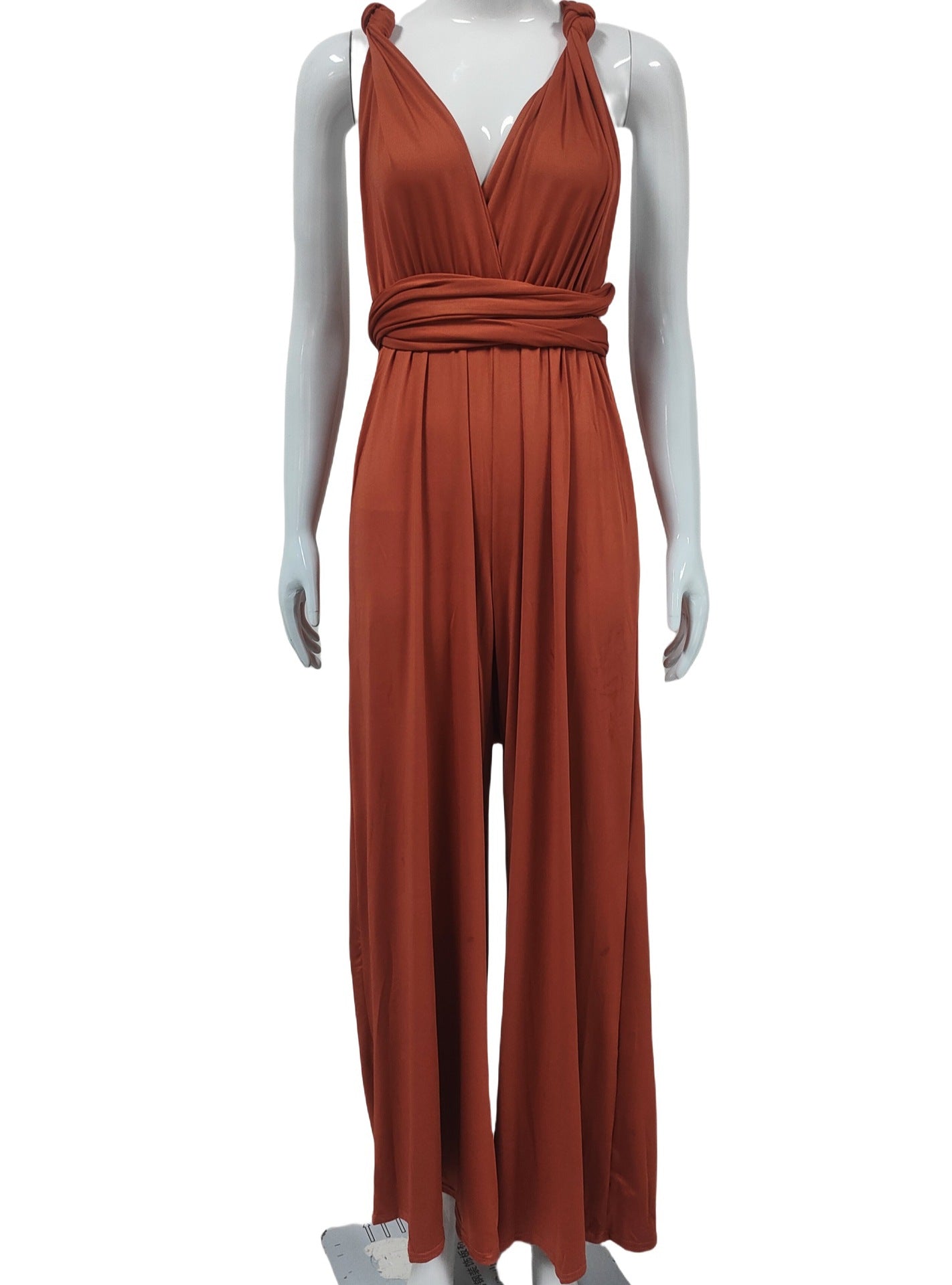Jumpsuits Halter Floor-Length Chiffon Bridesmaid Dress