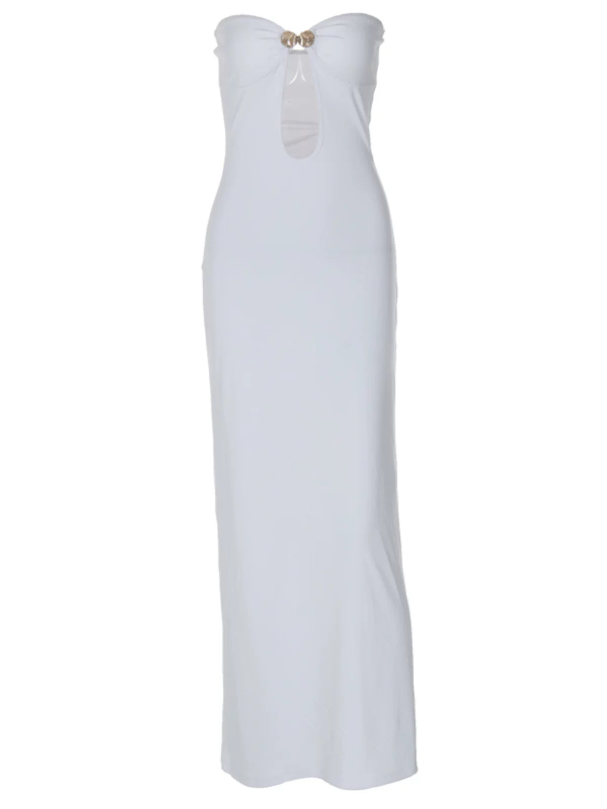 Solid Color Corset Gown with Shell Buttons