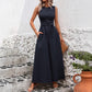 A-line Boat Neck Floor-Length Bridesmaid Dress With Ruffle