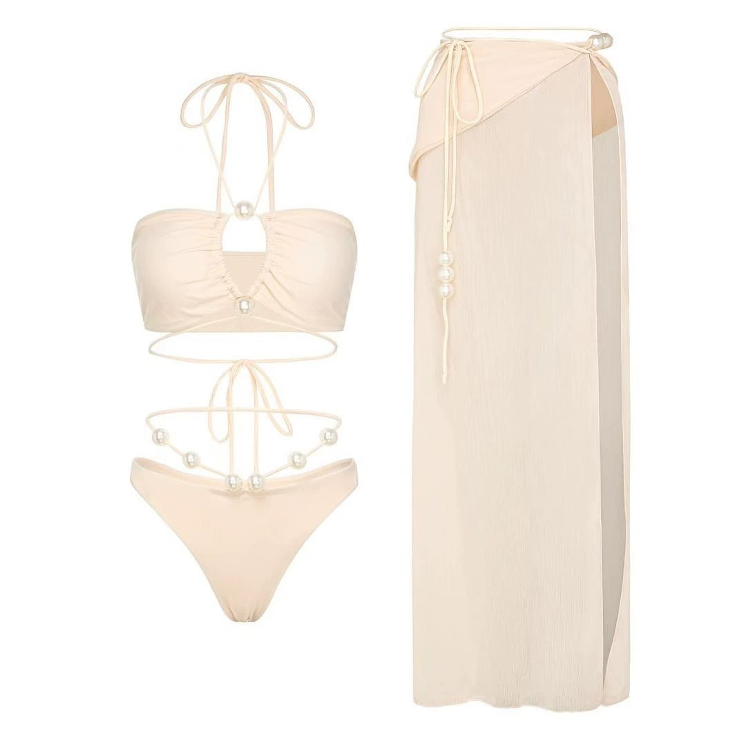 Pearl Halter Neck Vacation Bikini