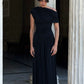 Asymmetric One-Shoulder Pleated Maxi Dress