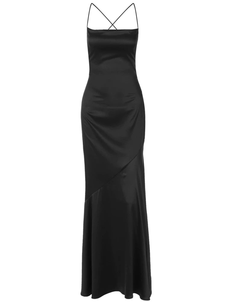 Sophisticated Satin Slip Gown with Low Back
