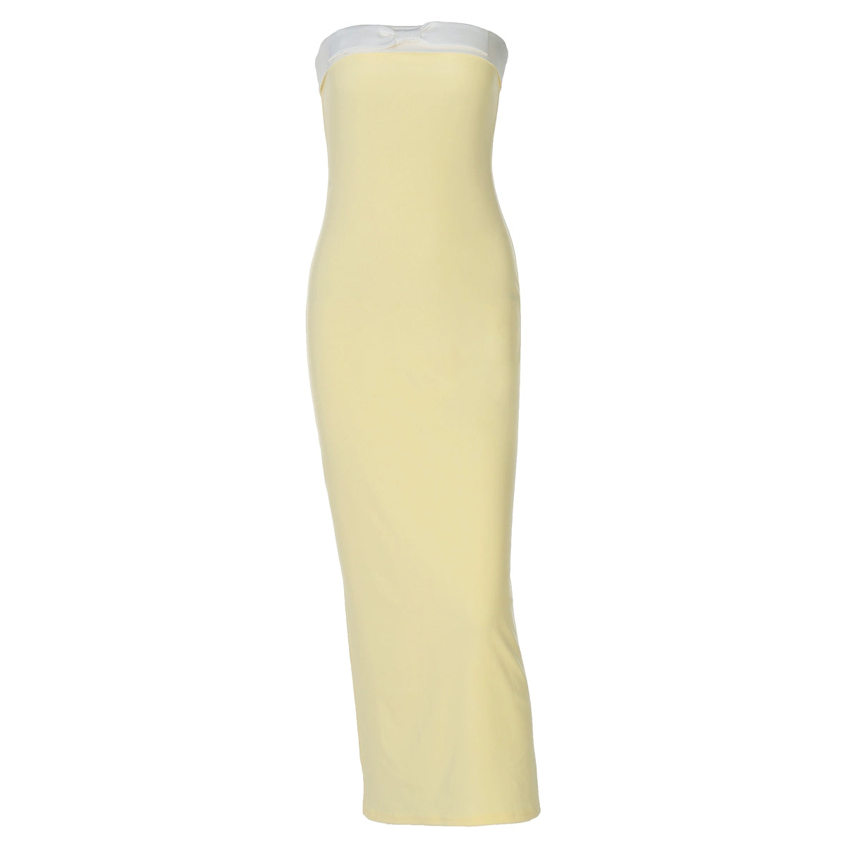 Color-Block Bow Bustier Bodycon Dress