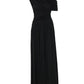 Asymmetric One-Shoulder Pleated Maxi Dress