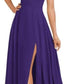 A-line Square Floor-Length Chiffon Bridesmaid Dress With Bow