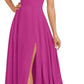 A-line Square Floor-Length Chiffon Bridesmaid Dress With Bow