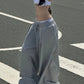 Street Print Pleated Gray Sweatpants
