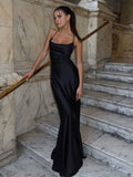 Sophisticated Satin Slip Gown with Low Back