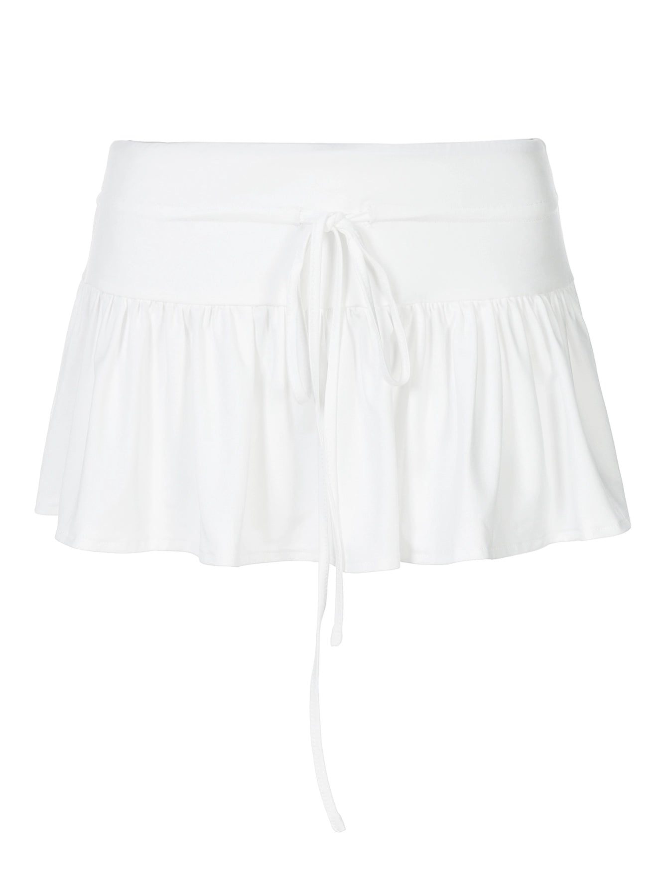 White Lace Top & Drawstring Shorts Set