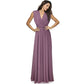 A-line One Shoulder V-Neck Halter Floor-Length Mesh Bridesmaid Dress