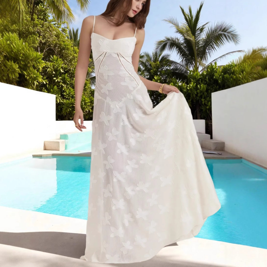 A-line Square Floor-Length Stretch Flora ln Bridesmaid Dress