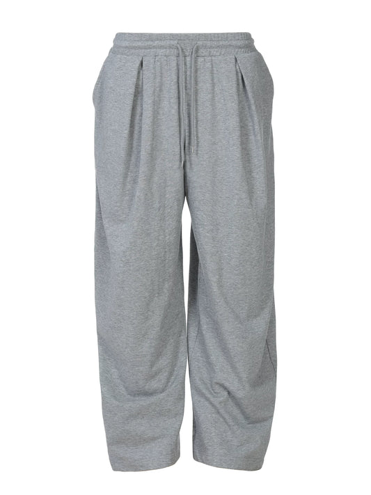 Street Print Pleated Gray Sweatpants