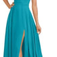 A-line Square Floor-Length Chiffon Bridesmaid Dress With Bow