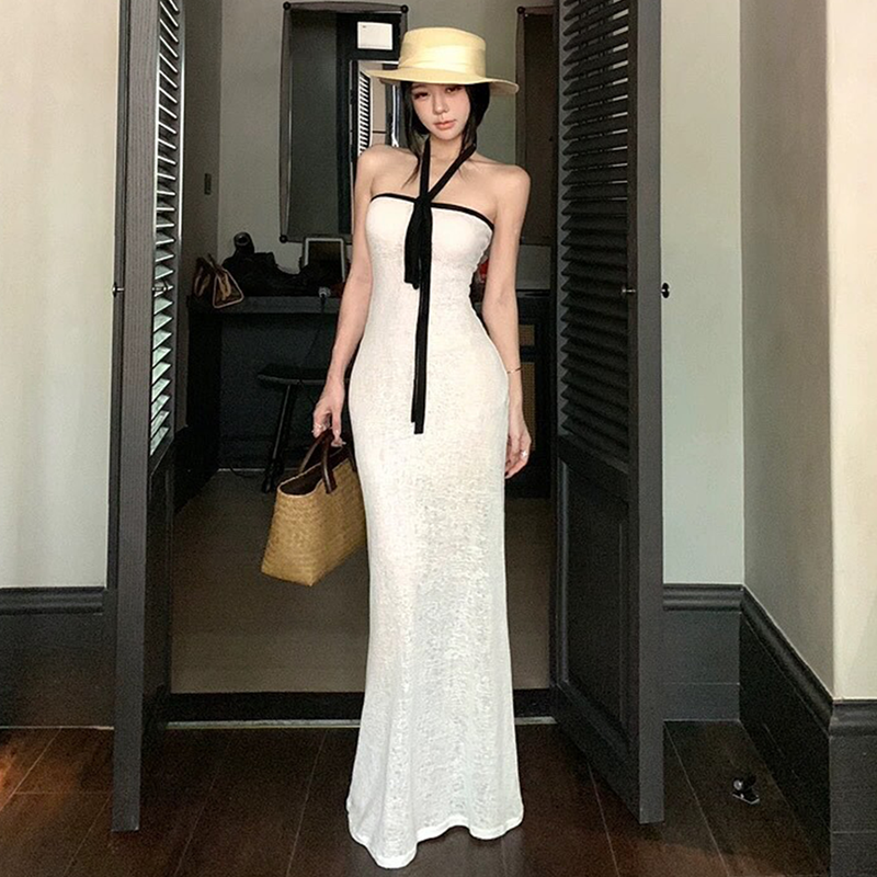 Slim Fishtail Tube Dress with Streamer Detail