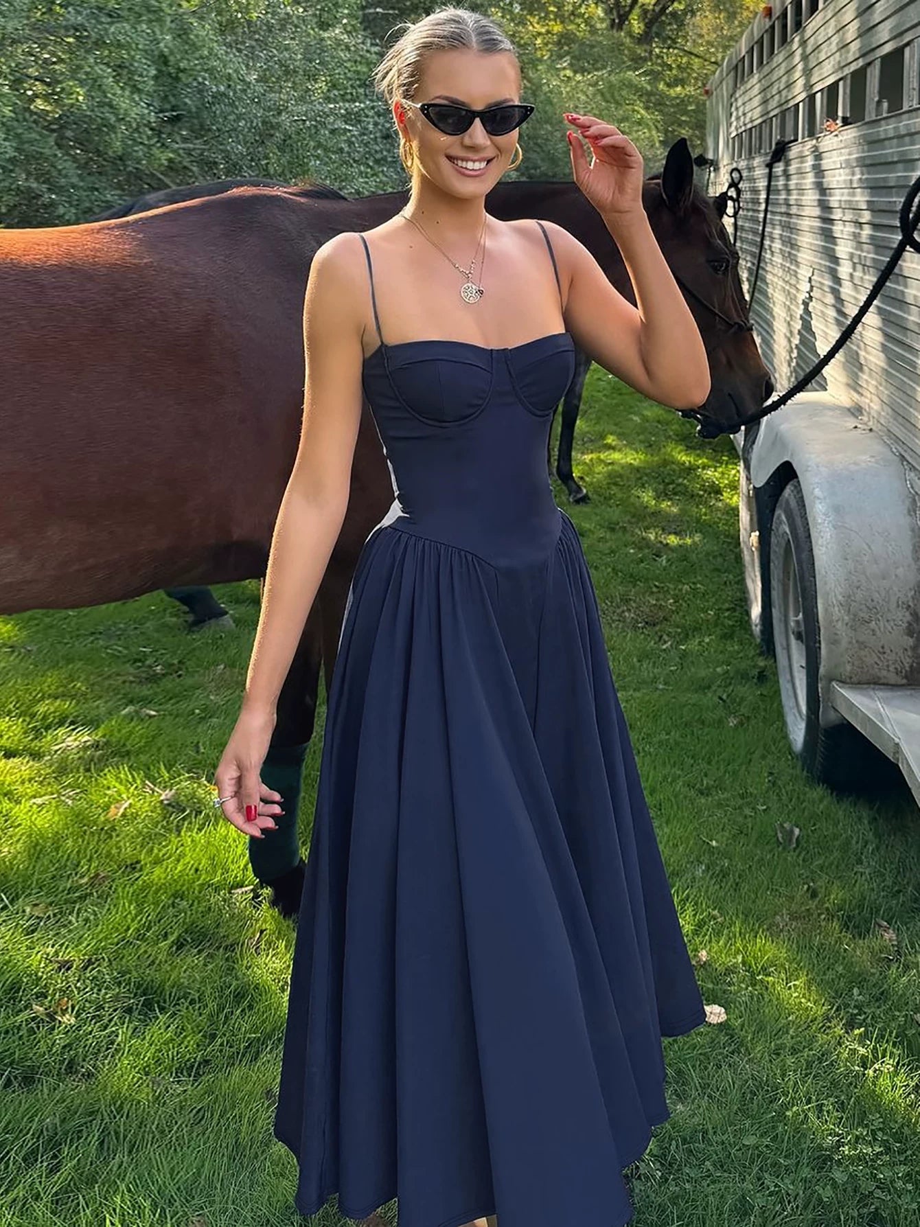 Vintage French Midi Slip Dress