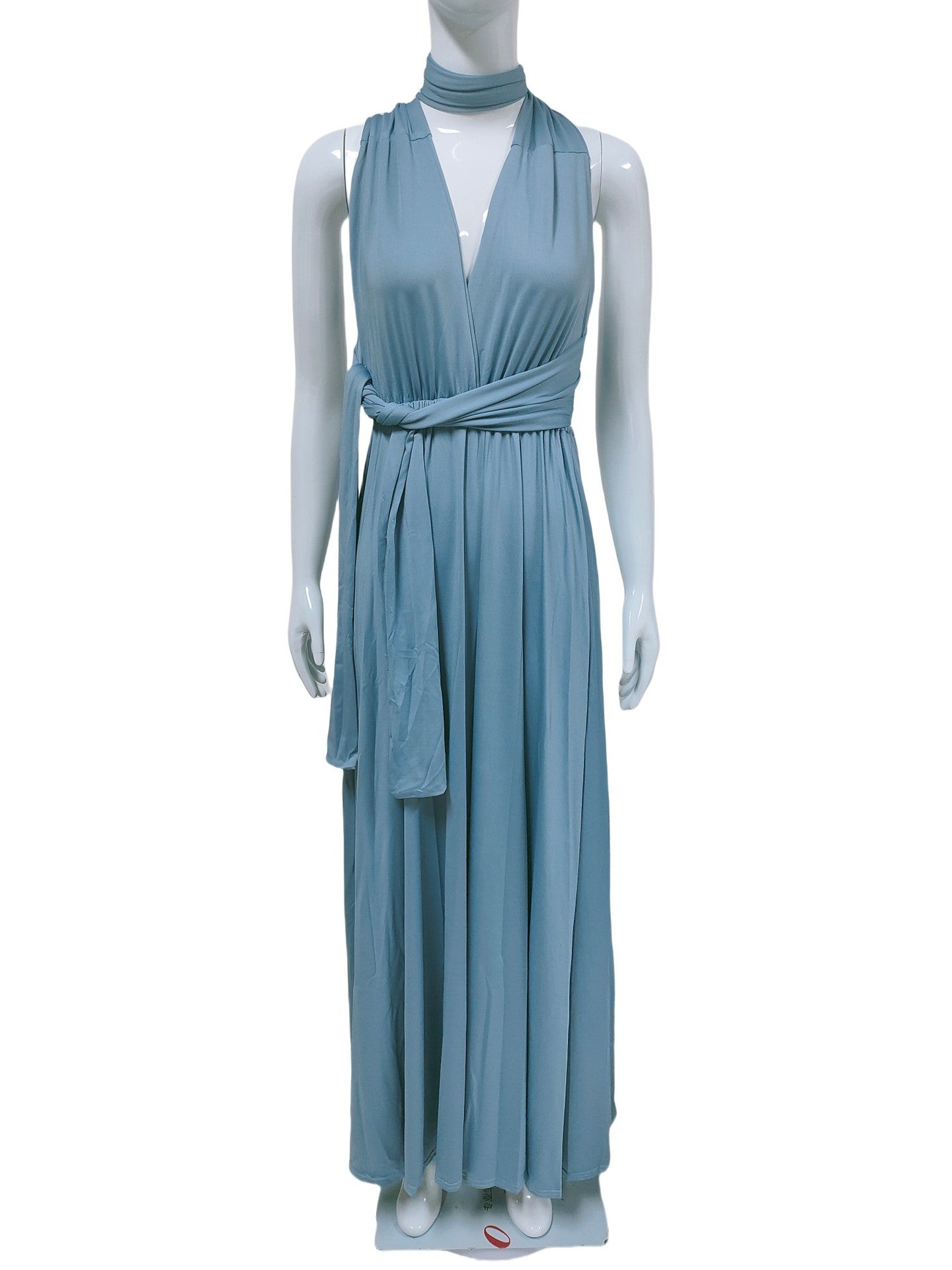 A-line Halter One Shoulder V-Neck Asymmetrical Cocktail Dress