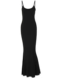 Solid Color High-Slit Bodycon Maxi Dress