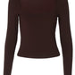 American Retro Square Neck Slim Long Sleeve Crop Top