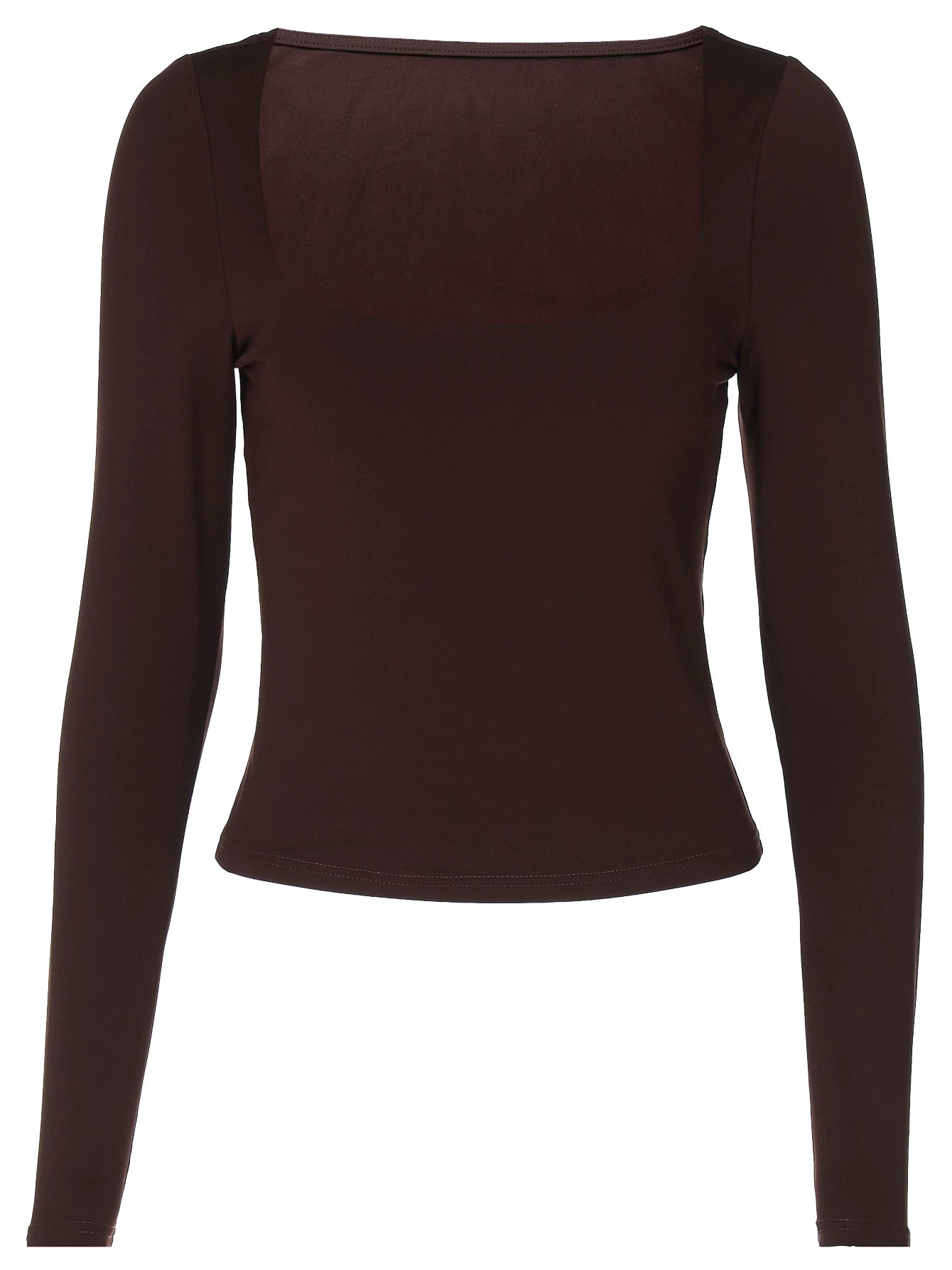 American Retro Square Neck Slim Long Sleeve Crop Top