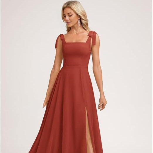 A-line Square Floor-Length Chiffon Bridesmaid Dress With Bow
